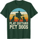 Play Guitars Pet Dog Retro Music Guitarist Animal Lover Gift T-Shirt - T-Shirt | Forest