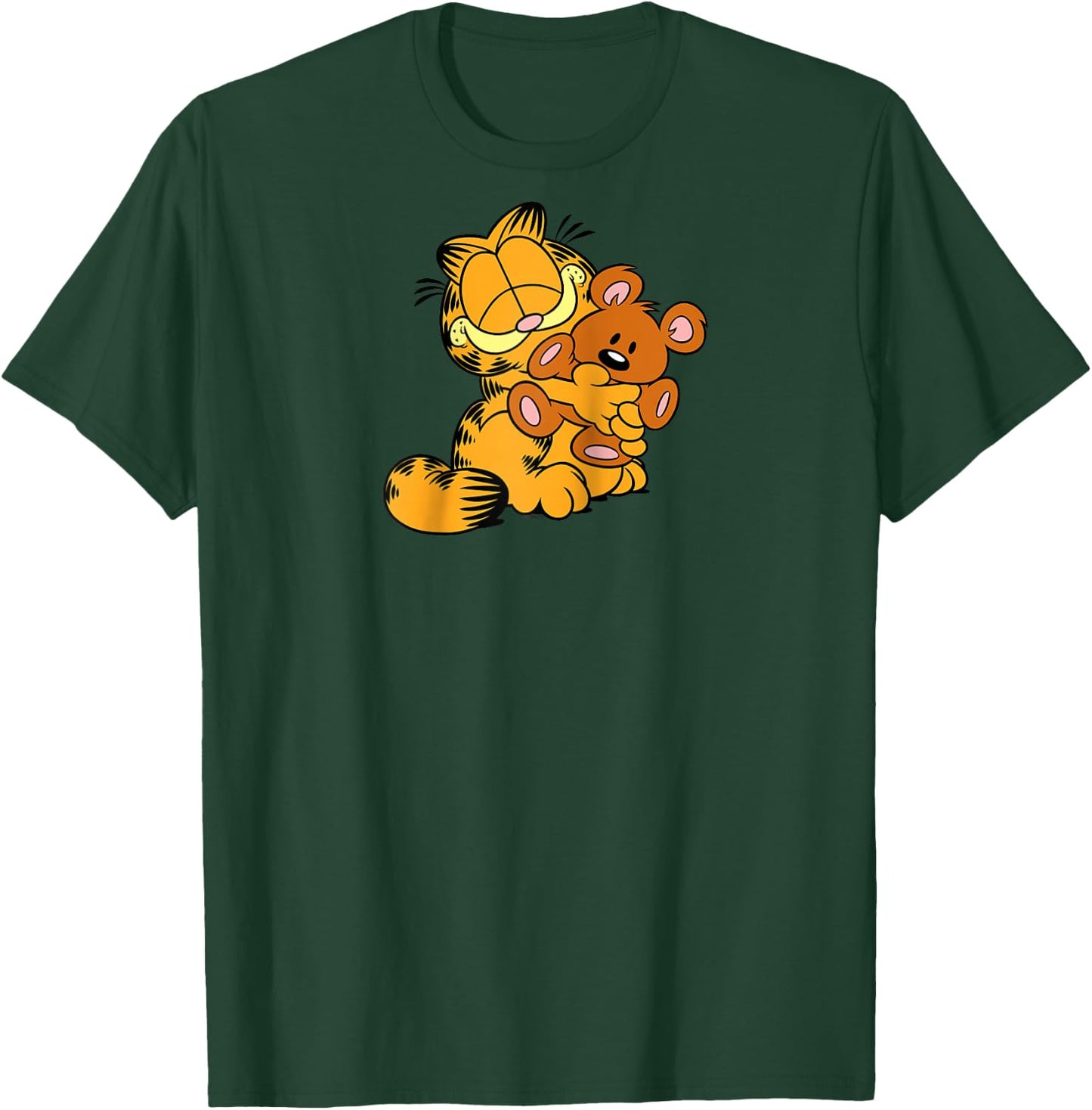 Garfield Hugging Pooky Cartoon Cat Raglan Baseball T-Shirt - T-Shirt | Forest