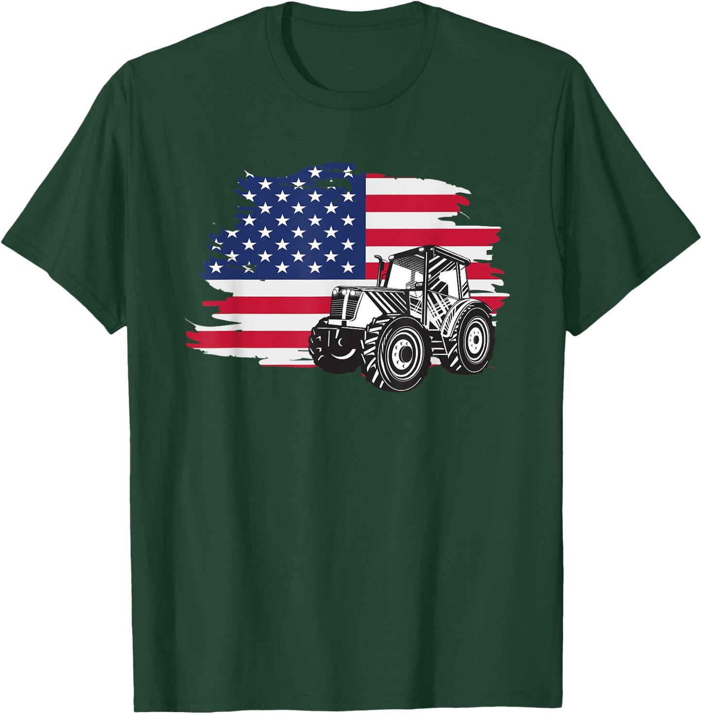 American Farmer US Flag - Farmer & Farming Gift T-Shirt - T-Shirt | Forest