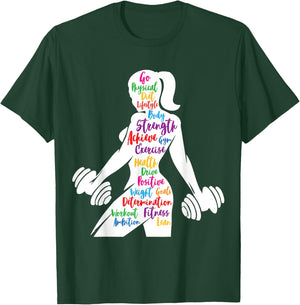Women Gym Motivation Workout Motivational Fitness Lover Gift T-Shirt - T-Shirt | Forest