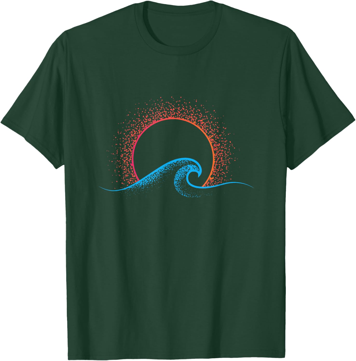 Boho Minimalist Sun Ocean Wave Art Summer Theme T-Shirt - T-Shirt | Forest