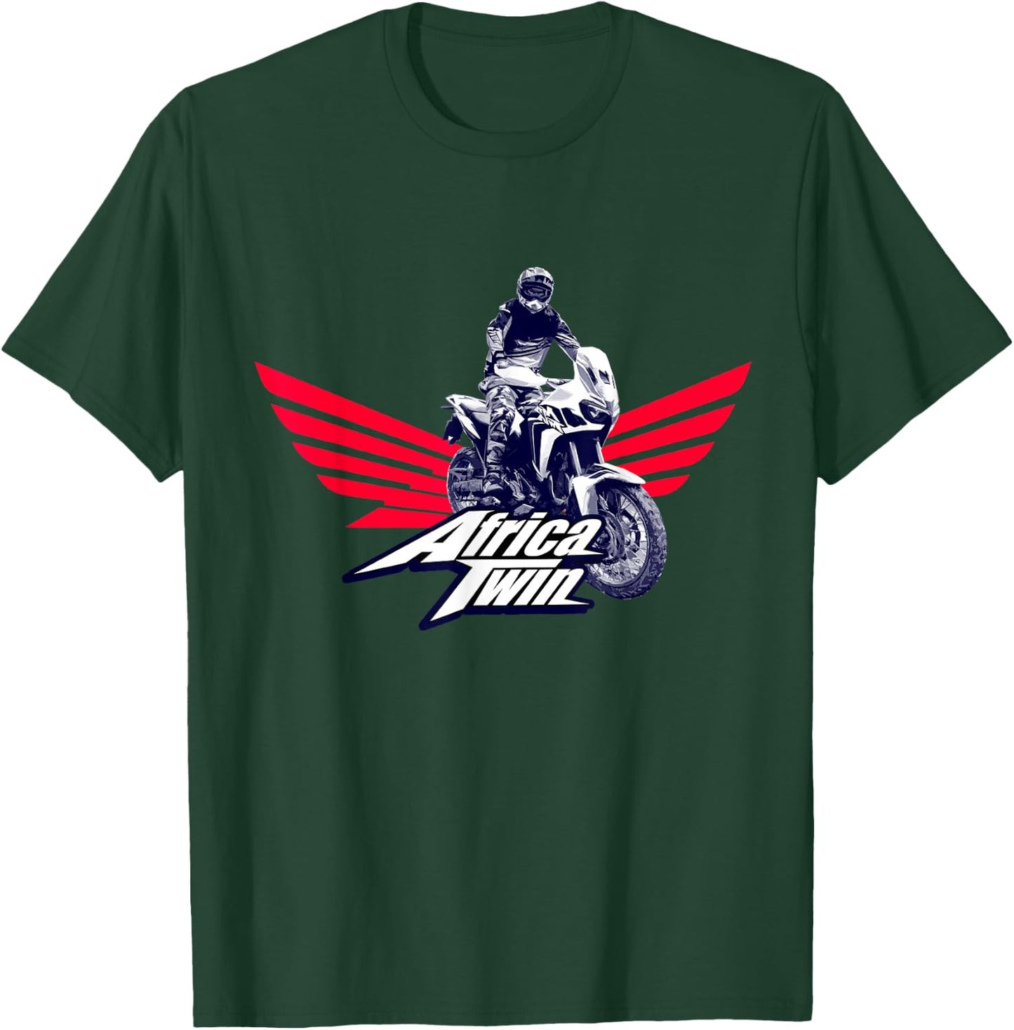 Africa Touring Twin Motorcycle Stripe Logo T-Shirt - T-Shirt | Forest