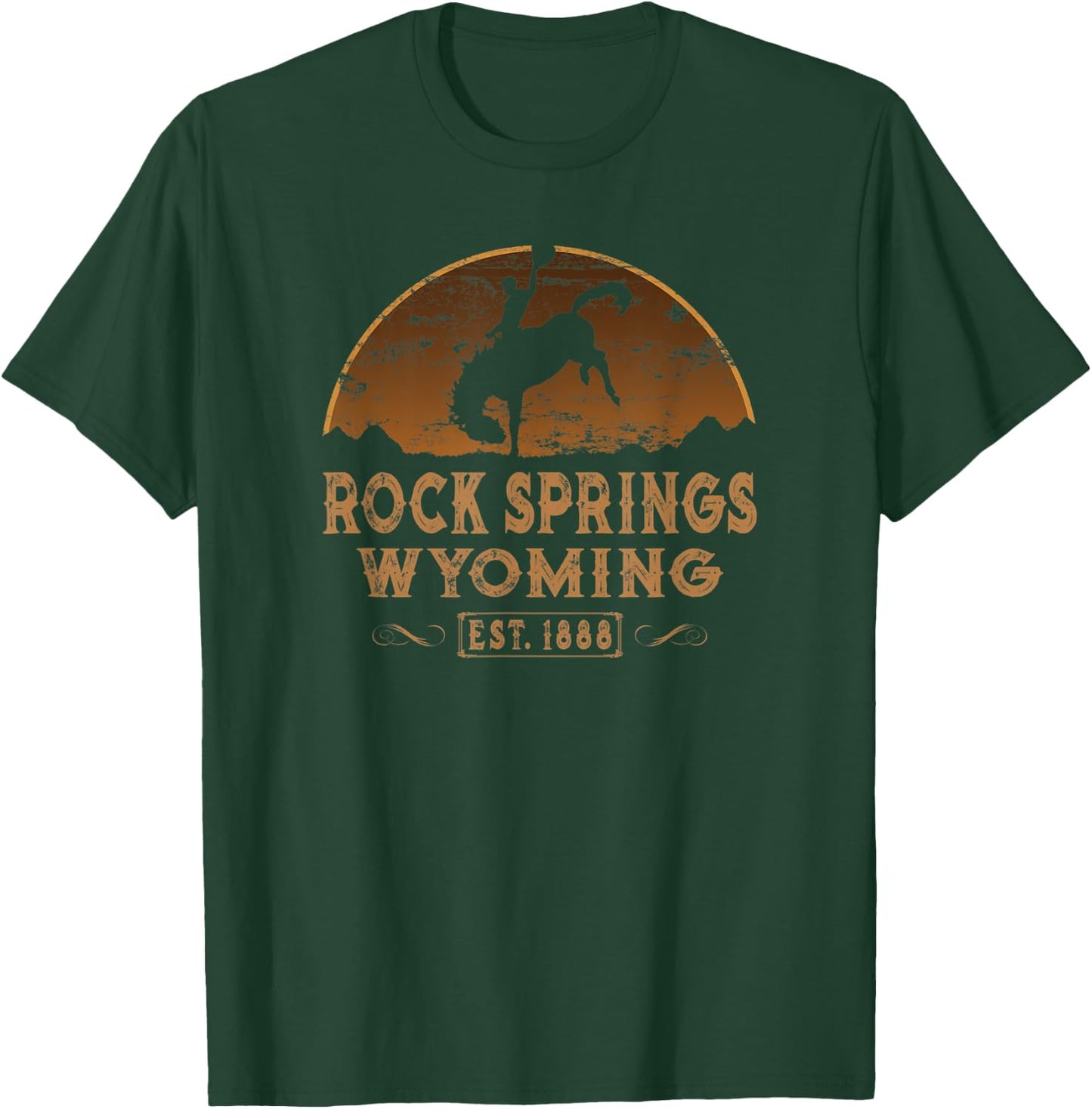 Rock Springs Wyoming WY Wild West Rodeo Cowboy T-Shirt - T-Shirt | Forest