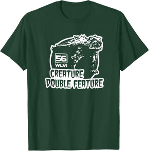 MRS- -Adults Retro Black Small Creature Double Feature 1970s Vintage Graphic Apparel Short Sleeve T-Shirt - T-Shirt | Forest