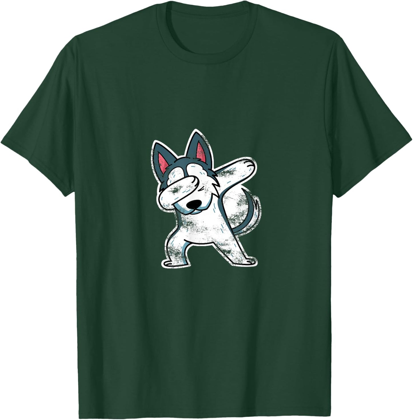 Husky Dog Lover Gift Dabbing Husky Women Kids T-Shirt - T-Shirt | Forest
