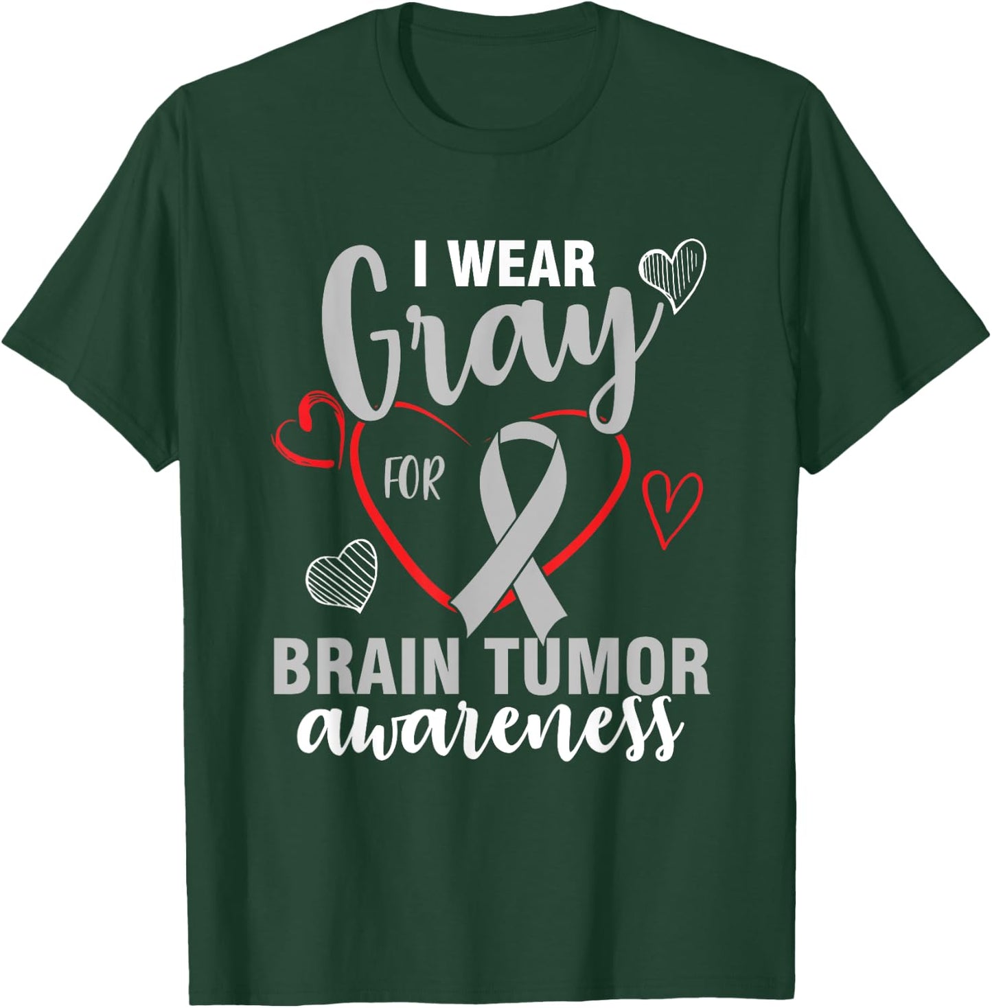 I wear grey for brain tumor awareness month support T-Shirt - T-Shirt | Forest
