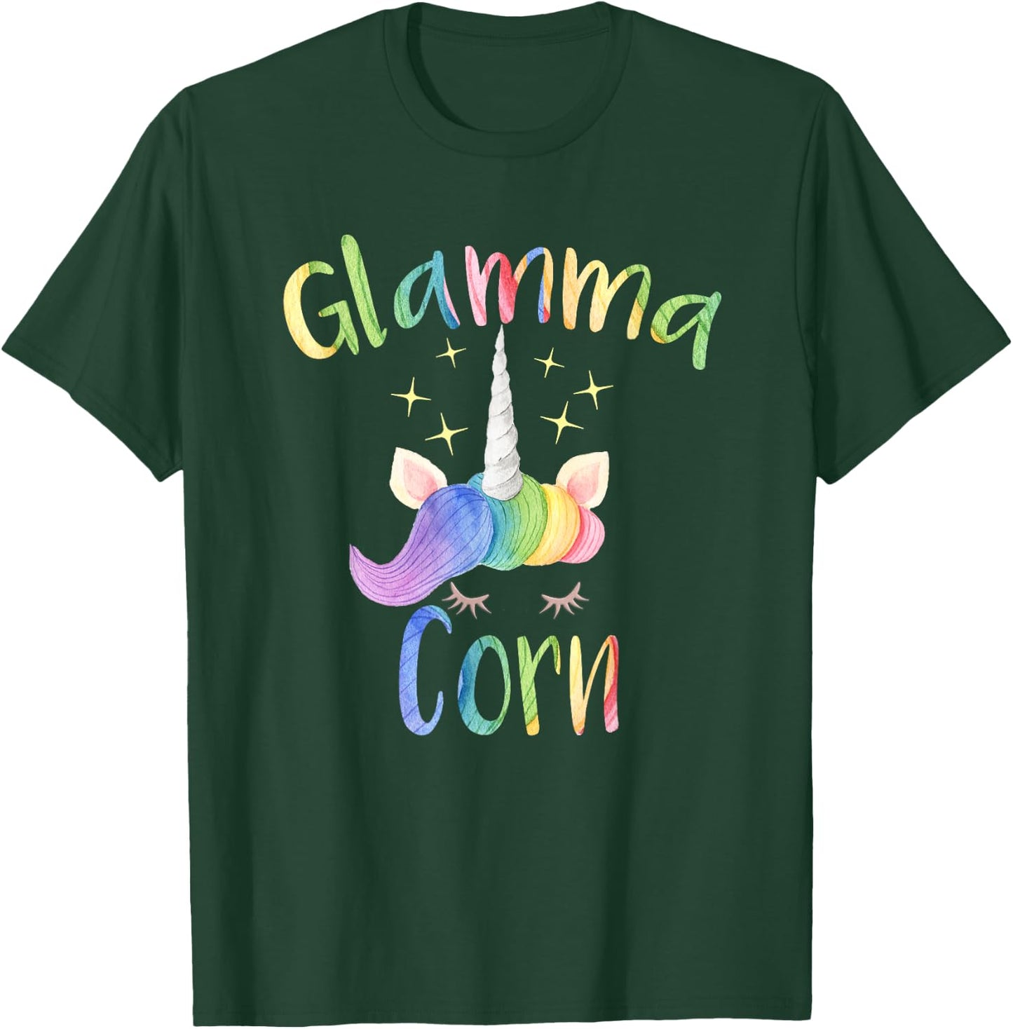 Glamma Corn Funny Unicorn Grandma T-Shirt - T-Shirt | Forest