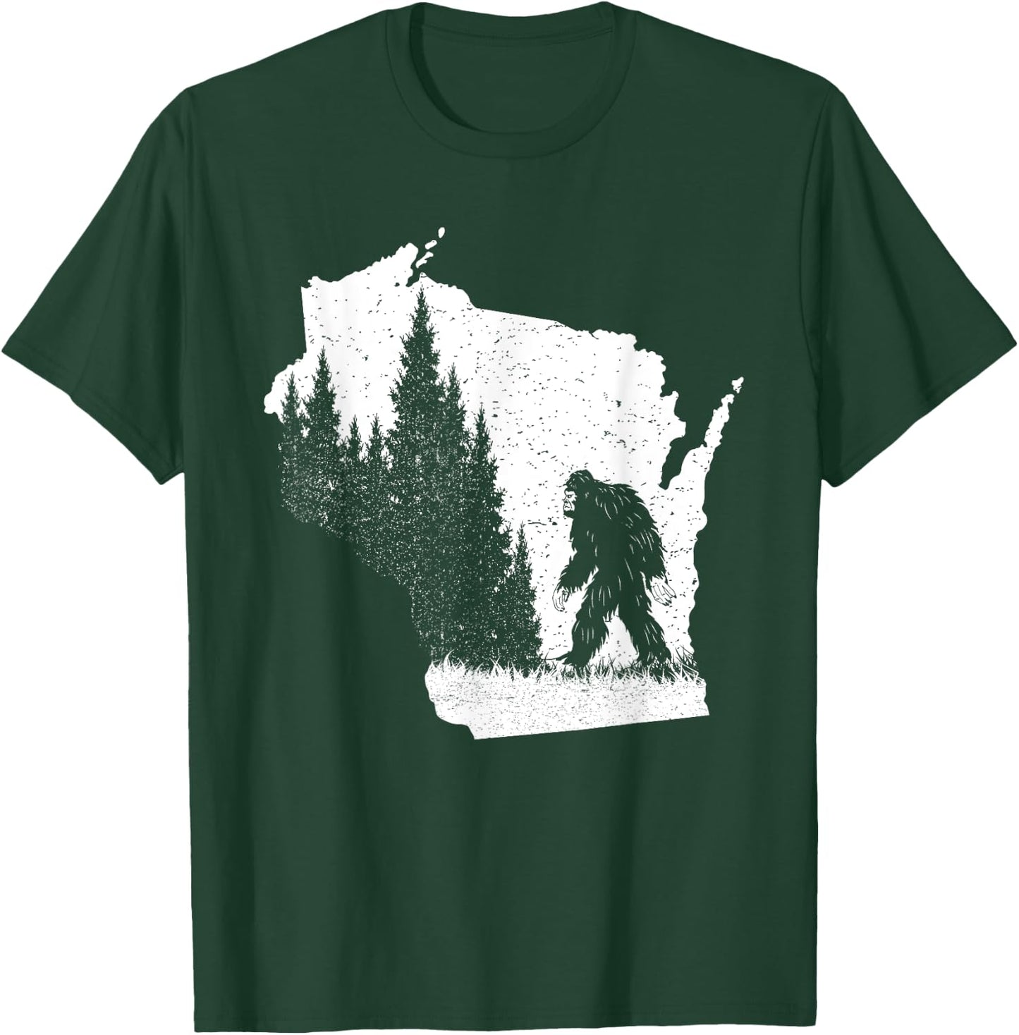 Wisconsin Bigfoot Pride Sasquatch Silhouette Forest Lovers T-Shirt - T-Shirt | Forest