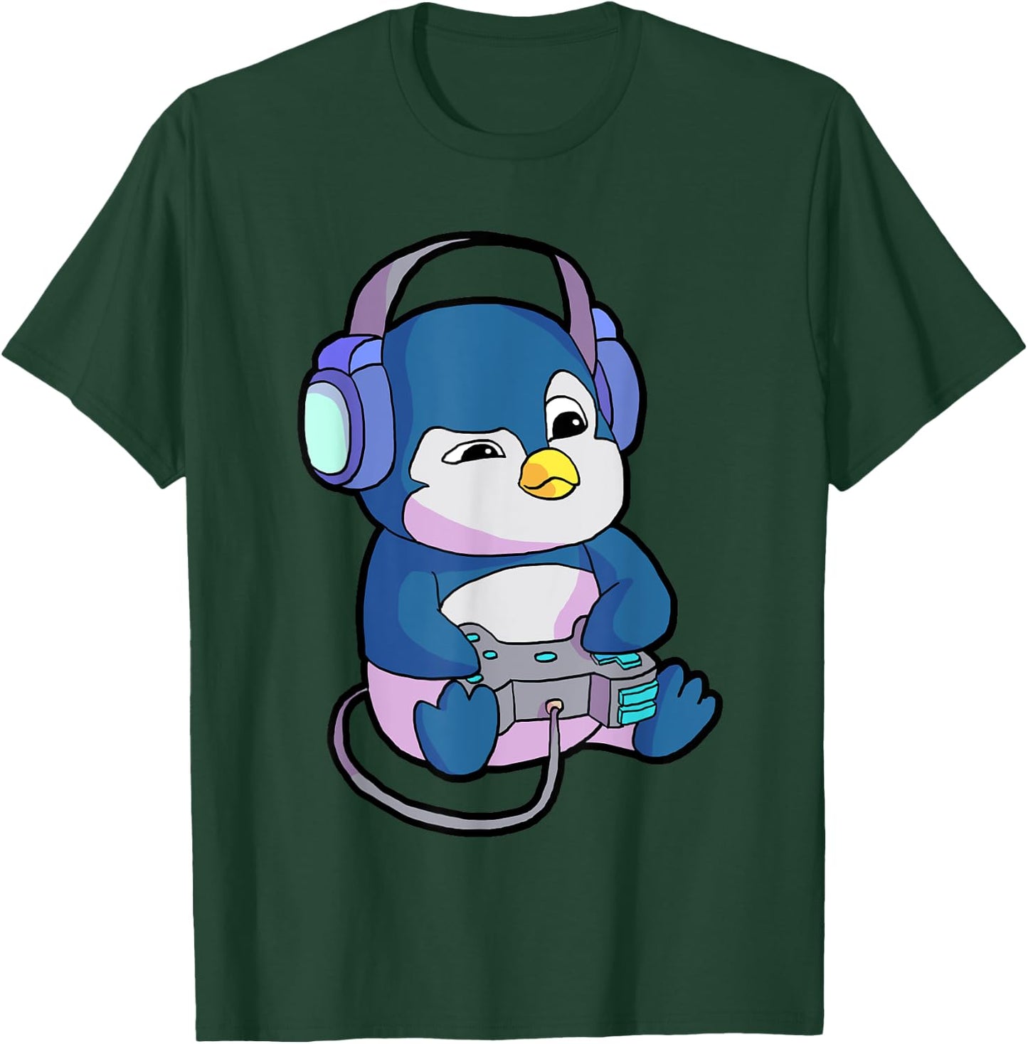 Funny Gamer Gifts & Gaming Shirts & Boys - -Adults, Kids - Black - Short Sleeve - - Small - Modern - Gamer Penguin Theme - Christmas, Birthday T-Shirt - T-Shirt | Forest