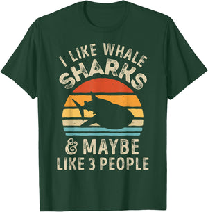 I Like Whale Sharks and Maybe 3 People Shark Ocean Retro Men T-Shirt - T-Shirt | Forest