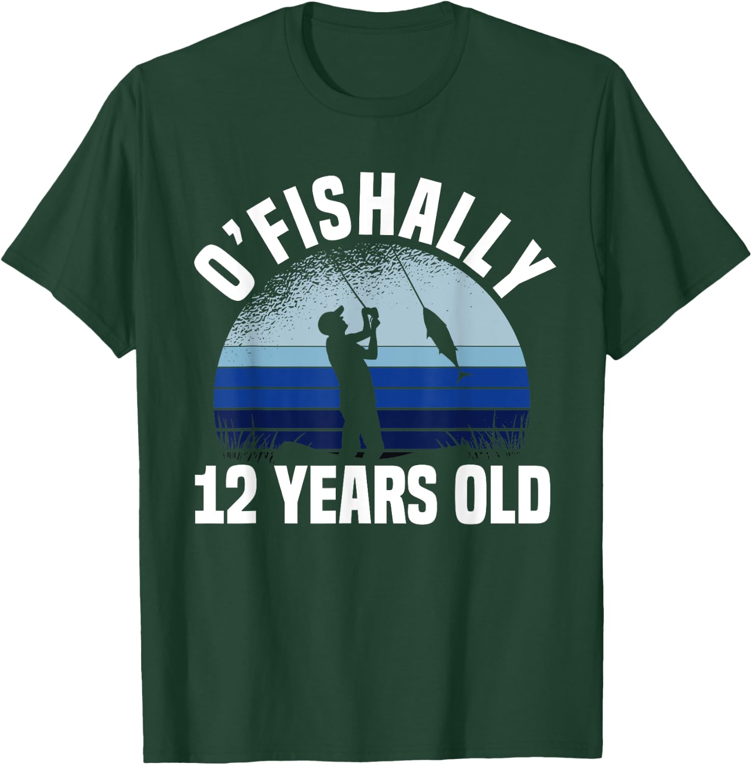 Ofishally 12 Years Old Fisherman 12th Birthday Fishing T-Shirt - T-Shirt | Forest
