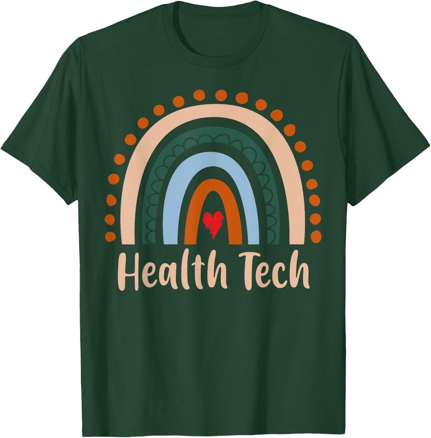 Health Tech Boho Rainbow Back To School Appreciation T-Shirt - T-Shirt | Forest