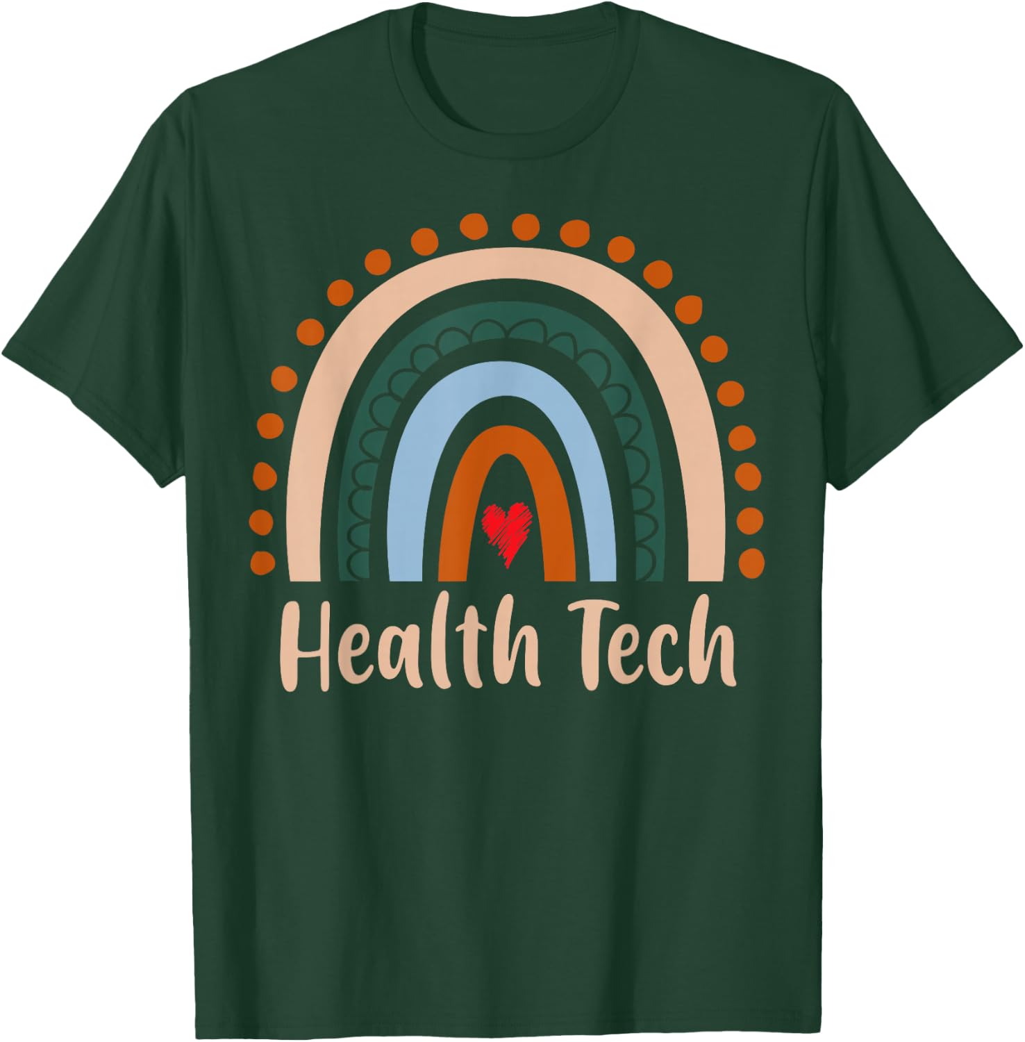 Health Tech Boho Rainbow Back To School Appreciation T-Shirt - T-Shirt | Forest