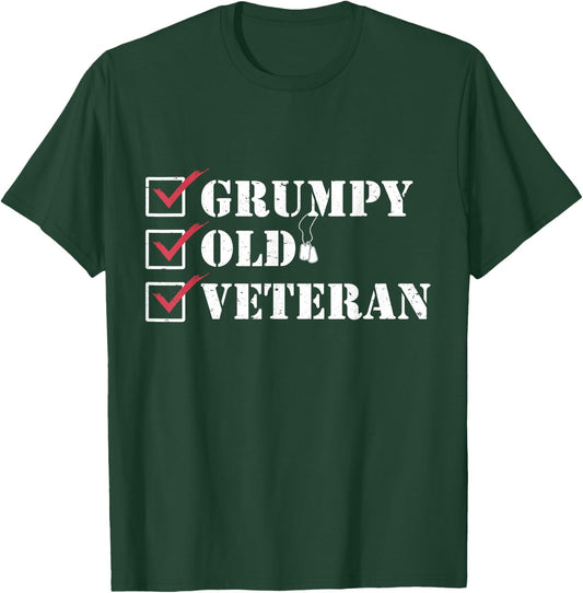 I Am A Grumpy Veteran Funny Patriotic T-Shirt - T-Shirt | Forest