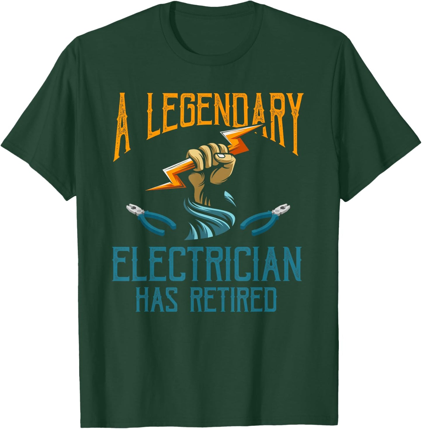 Retired Electrician Shirt Humor Electrician Retirement Gift T-Shirt - T-Shirt | Forest