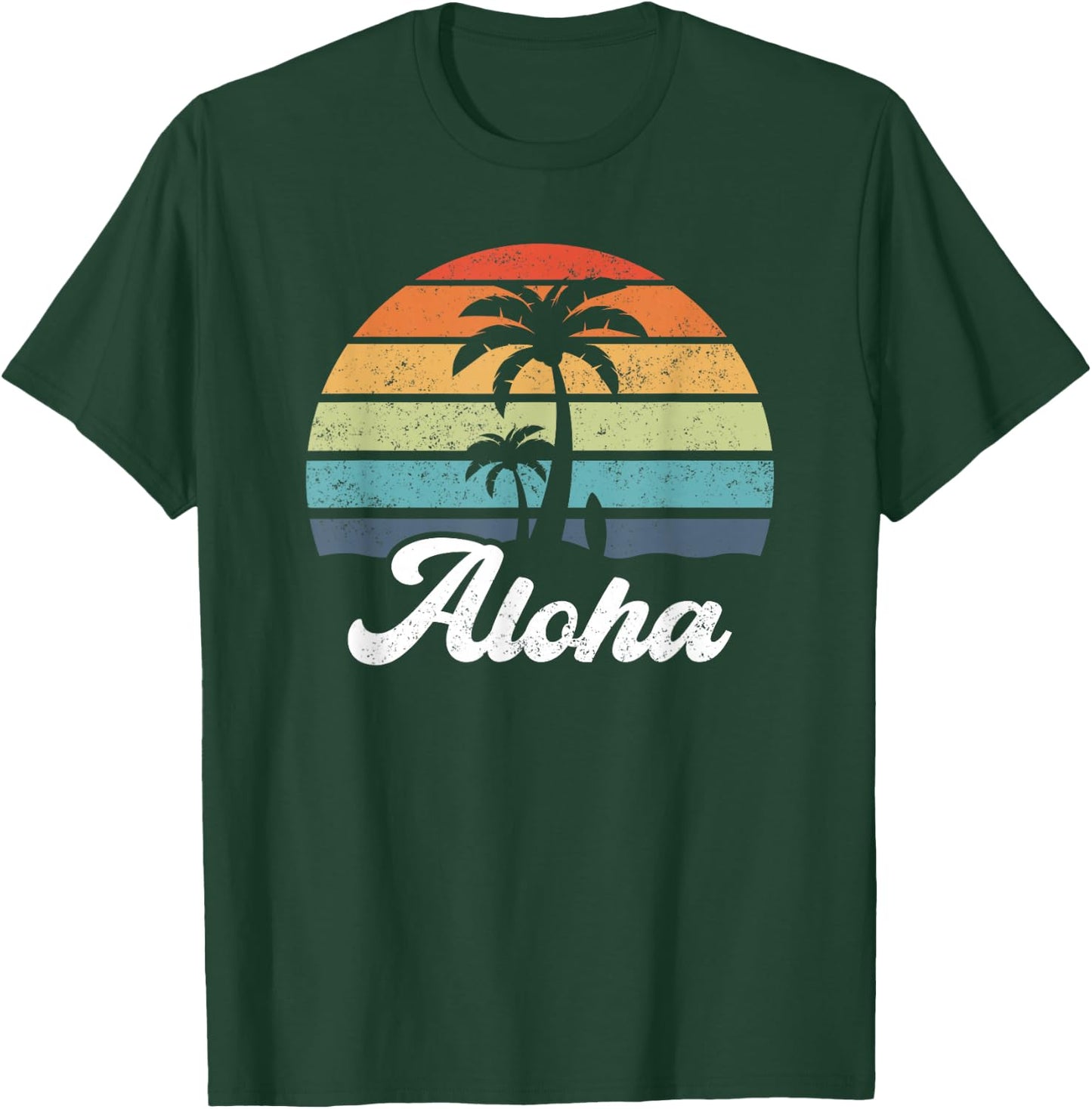 Aloha Hawaii Hawaiian Island Shirt Palm Beach Surfboard Surf T-Shirt - T-Shirt | Forest
