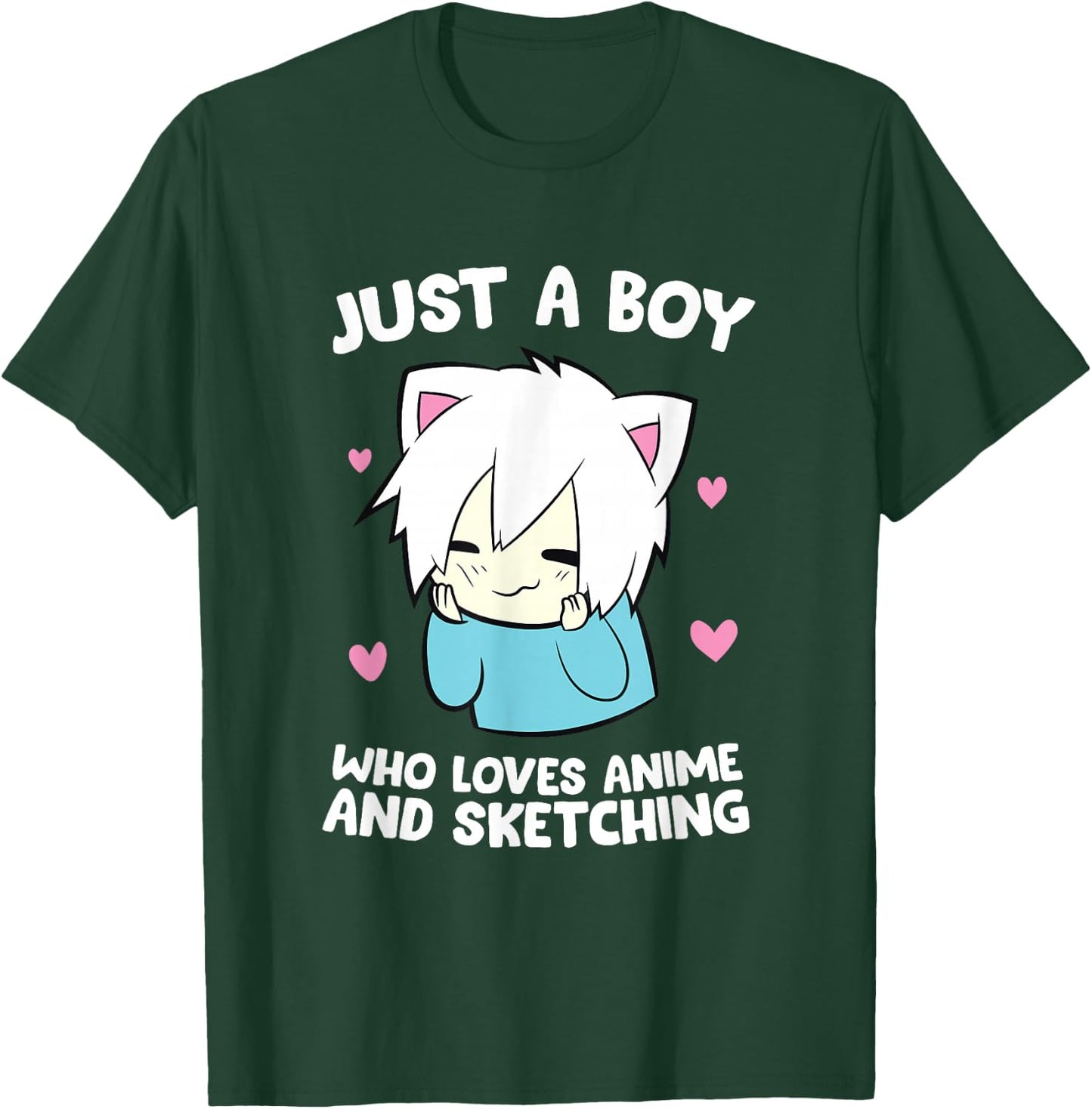 Just a Boy Who Loves Anime and Sketching Love Anime T-Shirt - T-Shirt | Forest