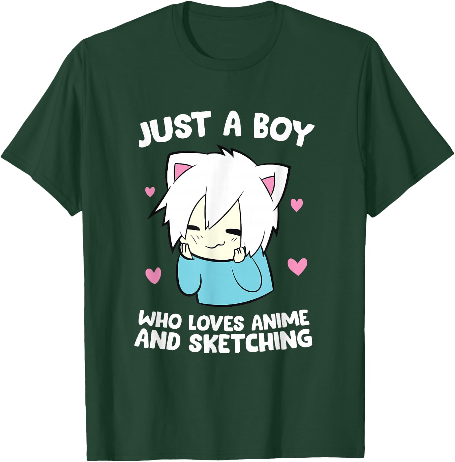 Just a Boy Who Loves Anime and Sketching Love Anime T-Shirt - T-Shirt | Forest