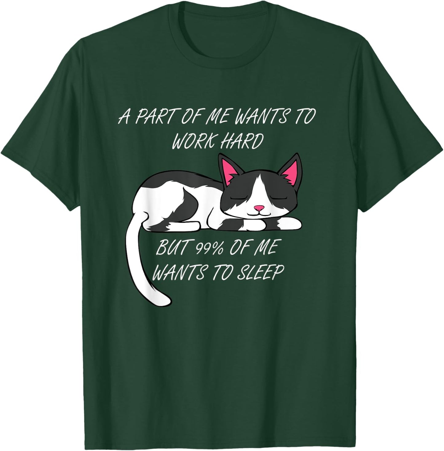 Lazy Cat Excuse Funny Saying Work Office Men Women Kids T-Shirt - T-Shirt | Forest