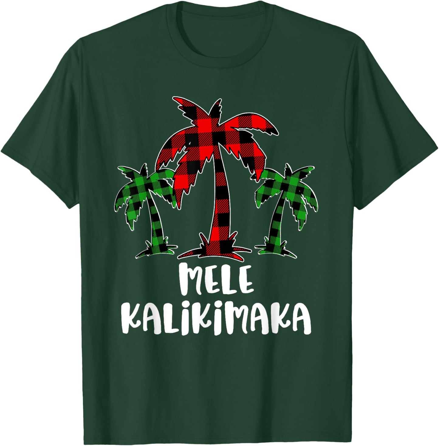 Mele Kalikimaka Palm Tree Hawaii Buffalo Plaid Christmas PJ T-Shirt - T-Shirt | Forest