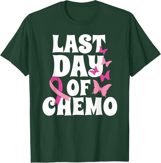 Breast Cancer Last Day of Chemo Butterfly Recovery T-Shirt - T-Shirt | Forest