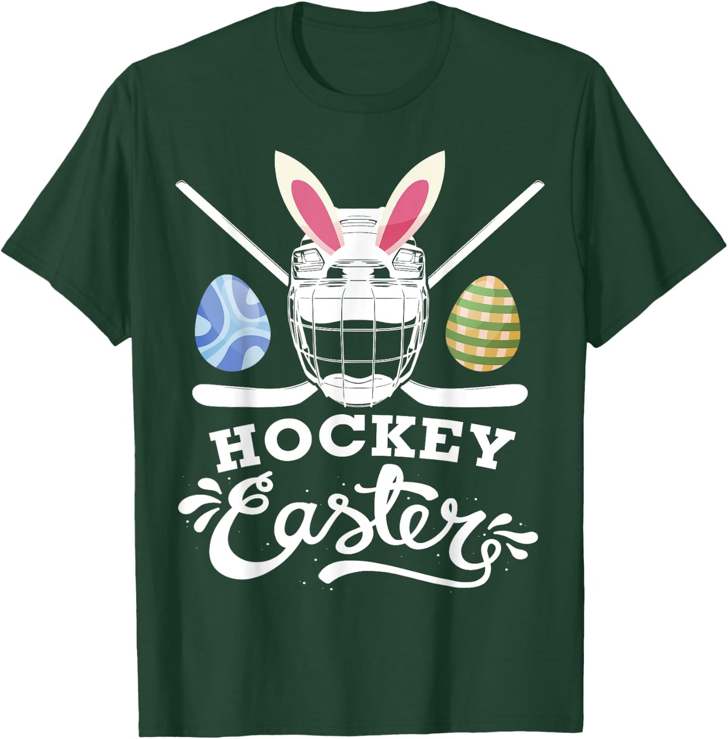 Hockey Easter Funny Easter Day Ice Hockey Player T-Shirt - T-Shirt | Forest