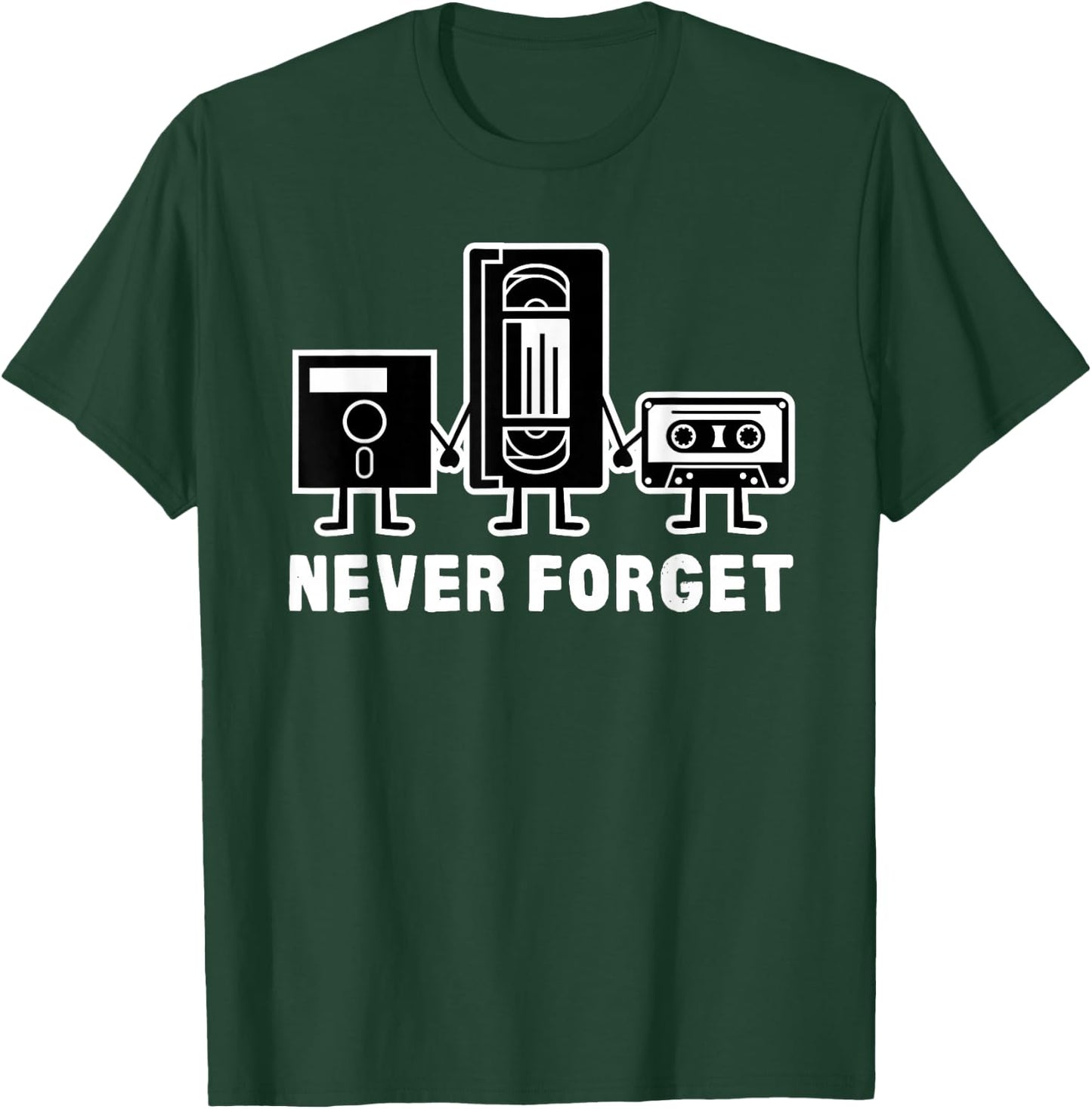 Retro Vintage Never Forget Cassette Tape Small T-Shirt - T-Shirt | Forest