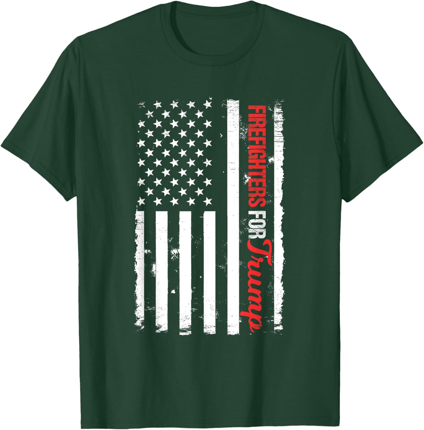 Firefighters For Donald Trump Thin Red Line Fireman Gift T-Shirt - T-Shirt | Forest