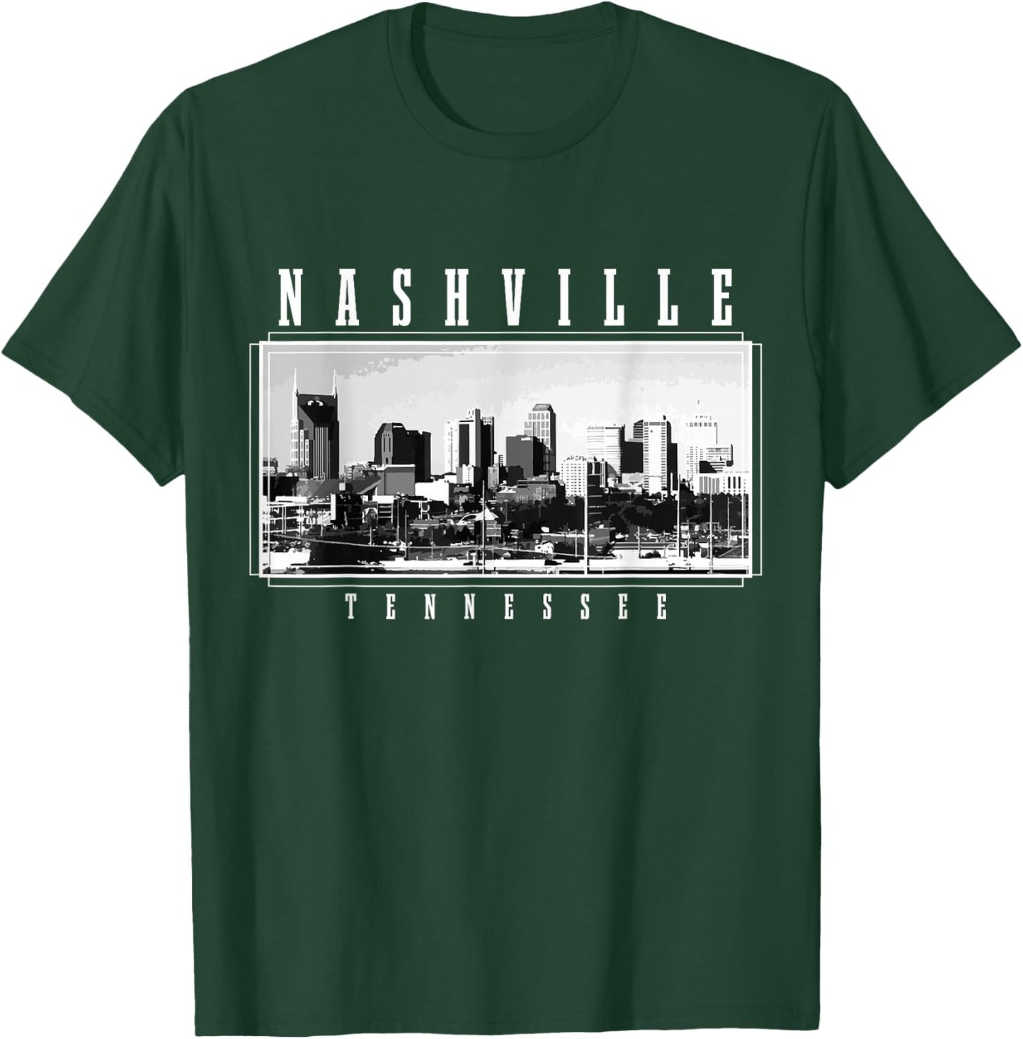 Nashville Skyline Tennessee Vintage USA America Souvenir T-Shirt - T-Shirt | Forest