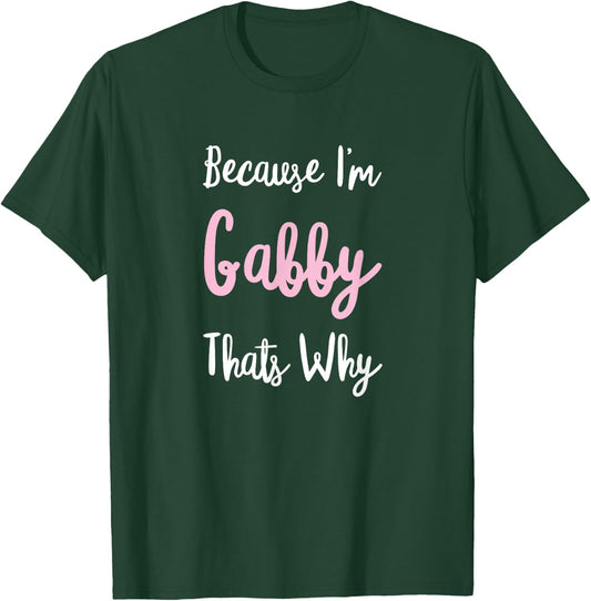 Gabby Name Personalized Custom Women Girl Pink Kids Girly T-Shirt - T-Shirt | Forest