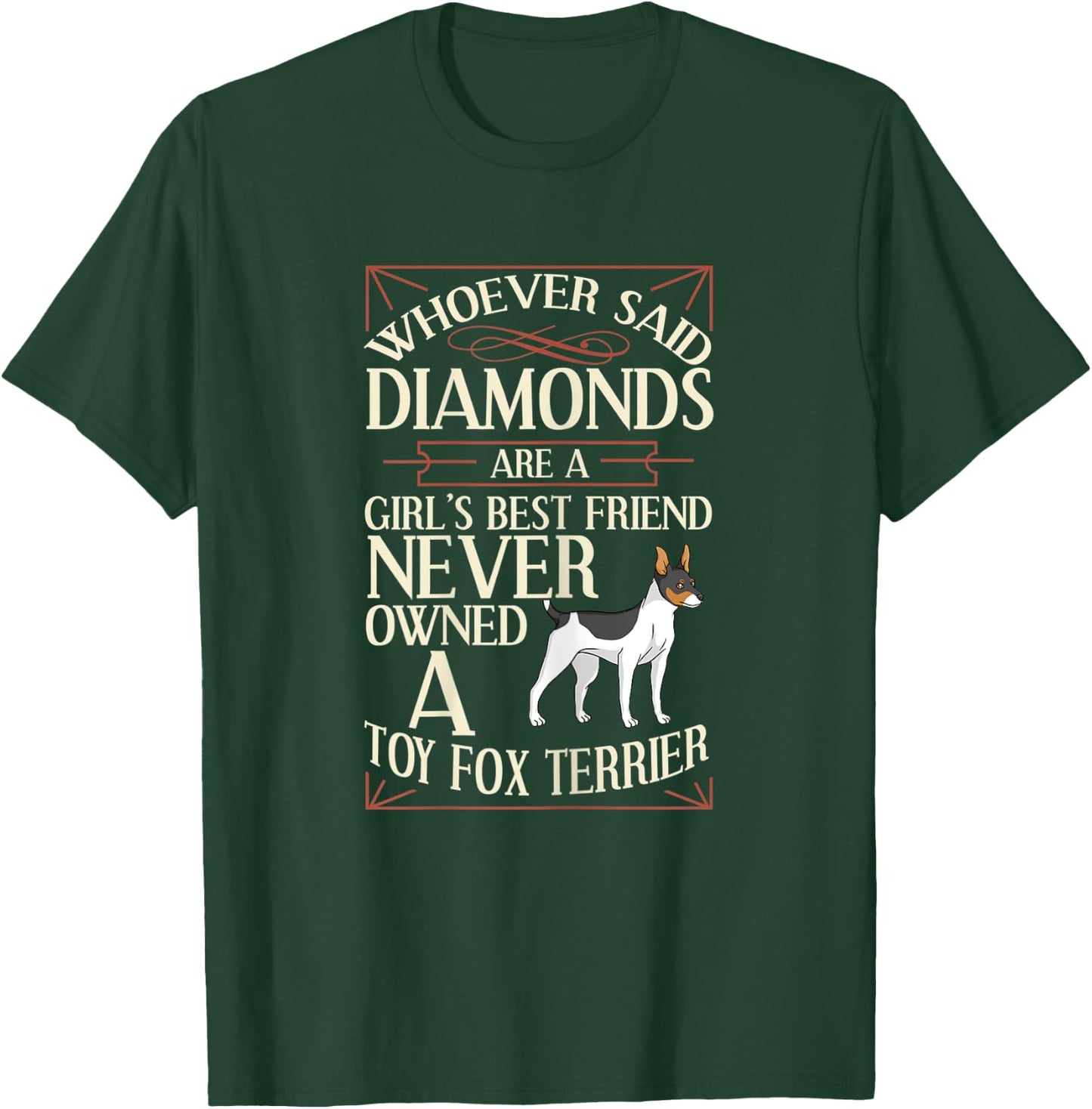 Toy Fox Terrier Dog Puppies Owner Lover T-Shirt - T-Shirt | Forest