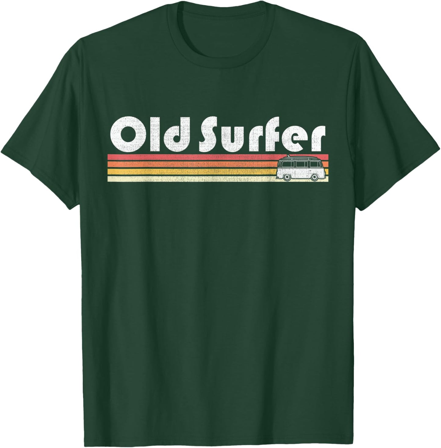 Old Surfer Surfing Beach Retro Style Vintage Grandpa Dad Women Kids T-Shirt - T-Shirt | Forest