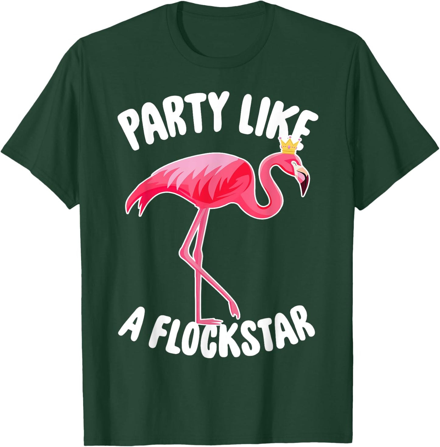 Party Like A Flockstar - Matching Flamingo Family Crew T-Shirt - T-Shirt | Forest