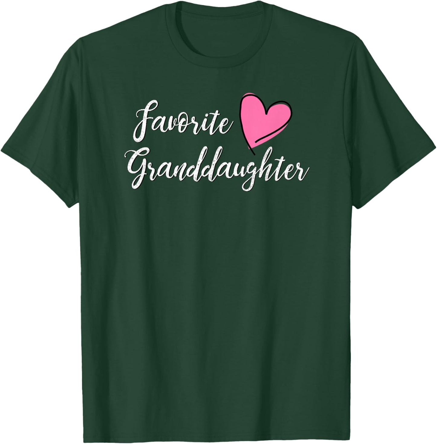 Favorite Granddaughter Heart Distressed Vintage T-Shirt - T-Shirt | Forest