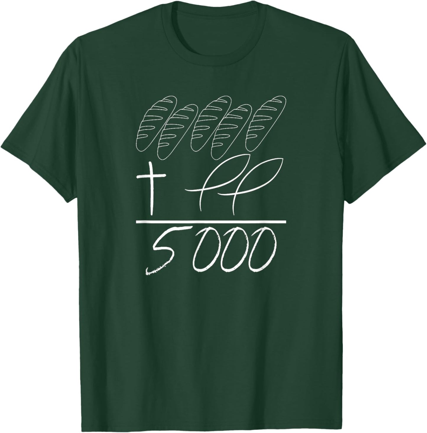 Jesus 2 Fishes 5 Breads 5000 Chosen Against The Current T-Shirt - T-Shirt | Forest