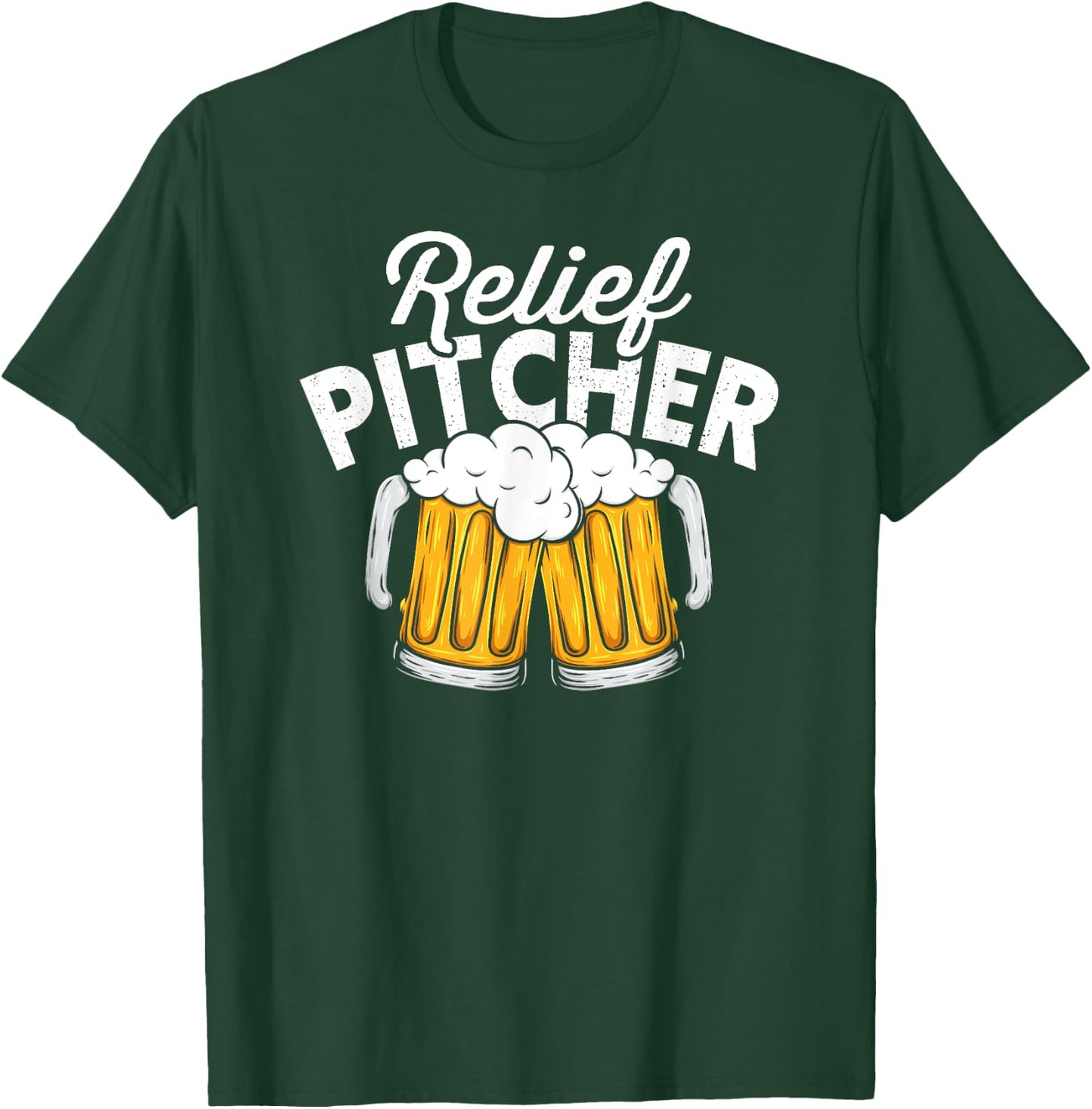 Relief Pitcher - Baseball and Beer T-Shirt - T-Shirt | Forest