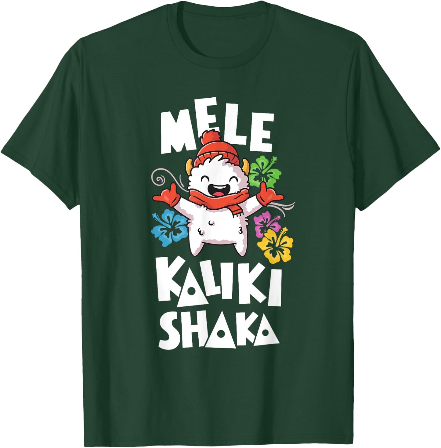 Shaka Women's Mele Kalikimaka Christmas Xmas Hawaiian Shirt T-Shirt - T-Shirt | Forest