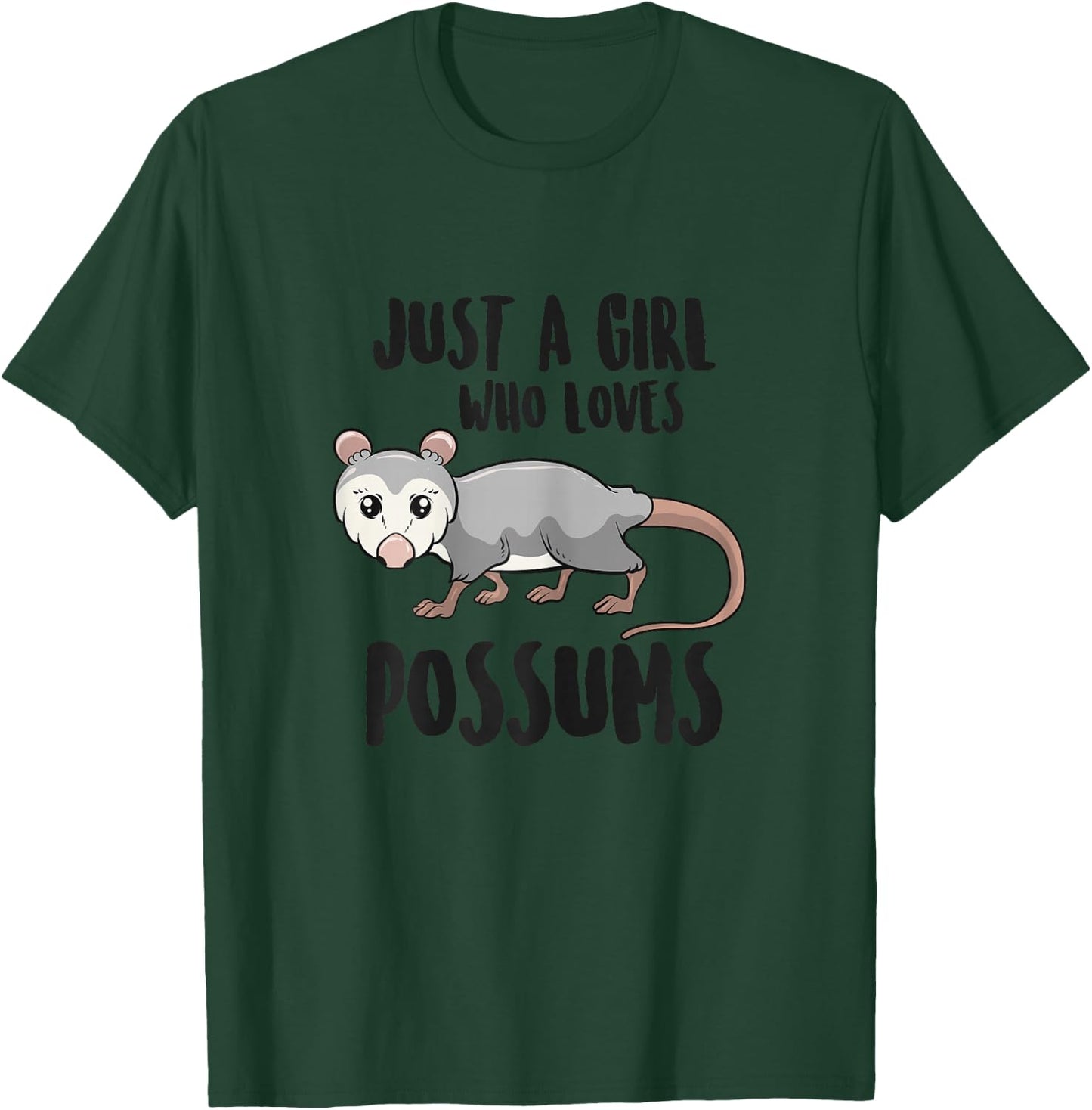Funny Possums Girl Just a Girl Who Loves Possums T-Shirt - T-Shirt | Forest