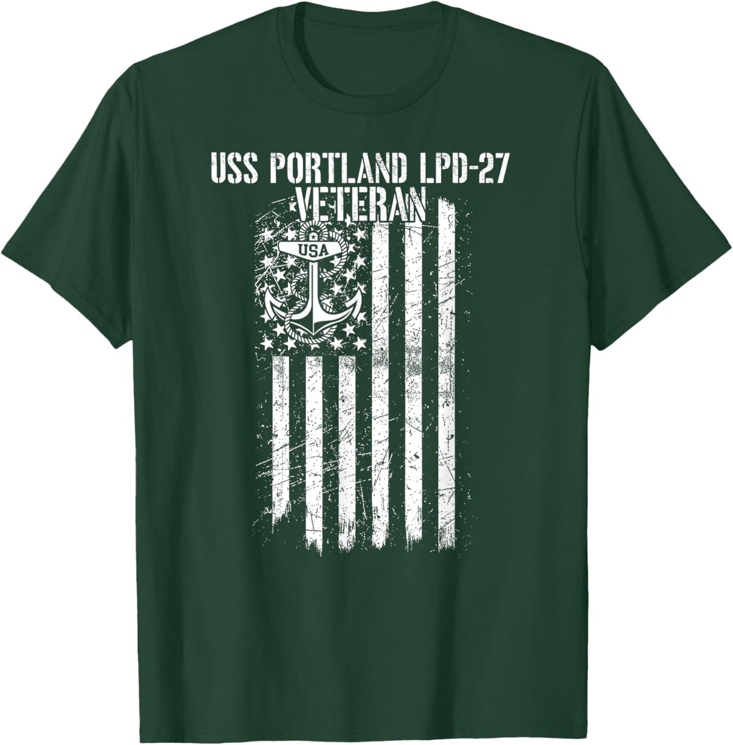 USS Portland LPD-27 Amphibious Transport Dock Veteran T-Shirt - T-Shirt | Forest