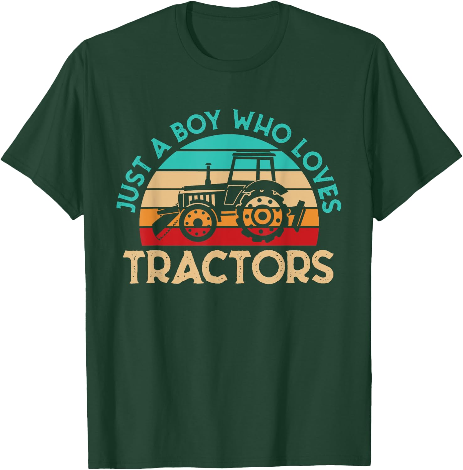 Just A Boy Who Loves Tractors Farmer T-Shirt - T-Shirt | Forest