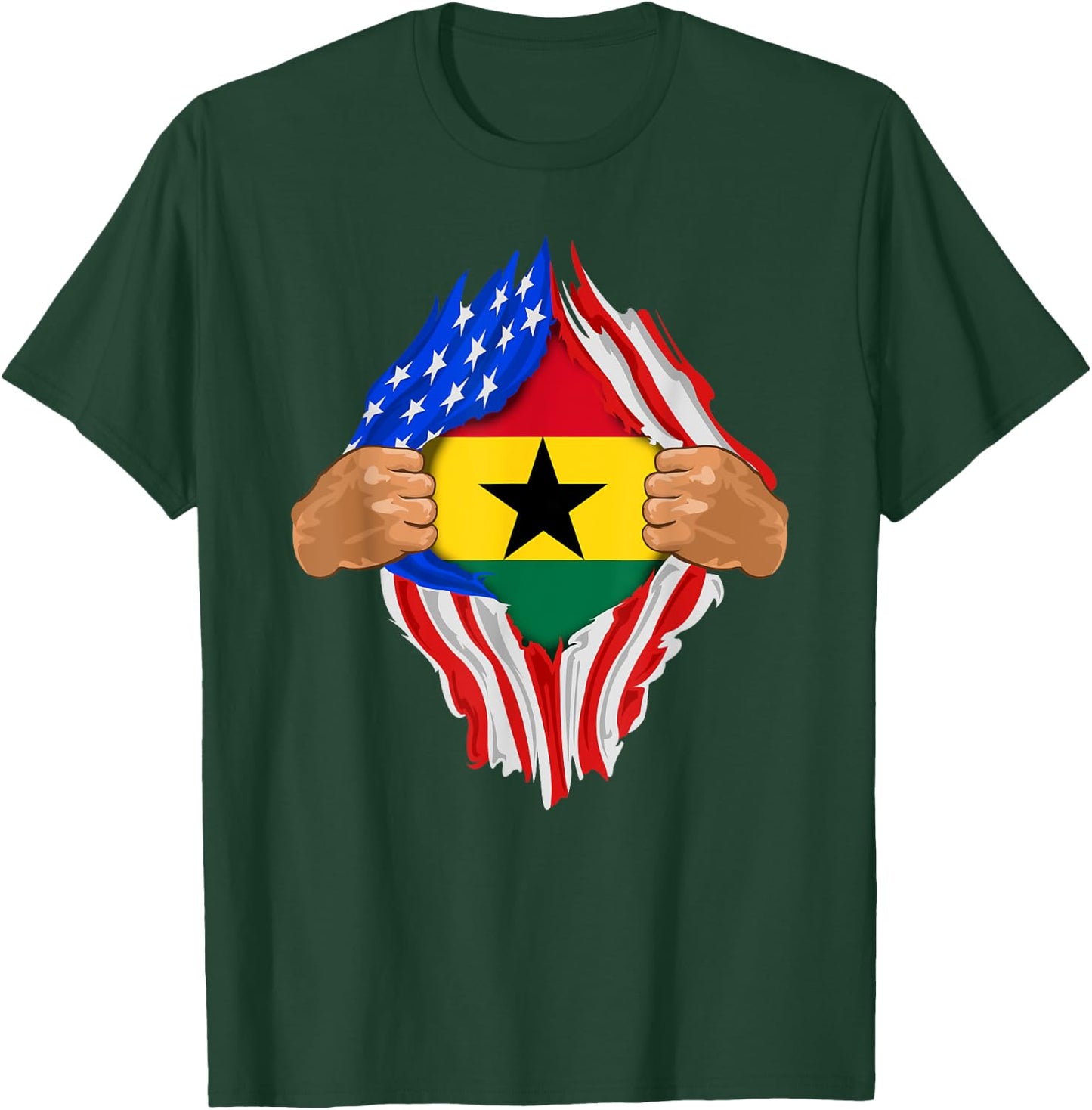 Ghanaian Blood Inside Me | Ghana Flag Gift T-Shirt - T-Shirt | Forest