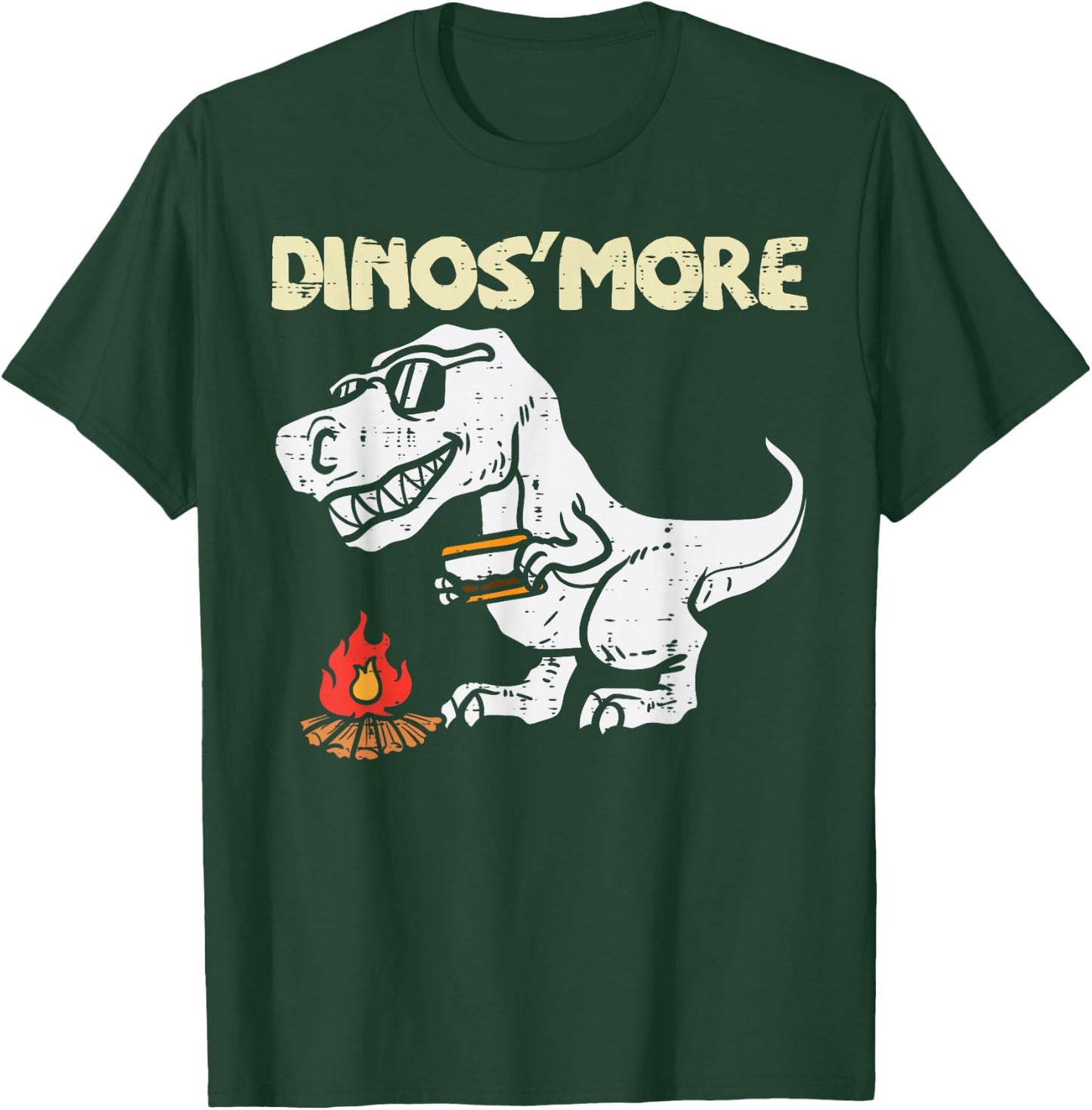 Dino smore Funny Camping Trex Dinosaur Camper Kids Boys T-Shirt - T-Shirt | Forest