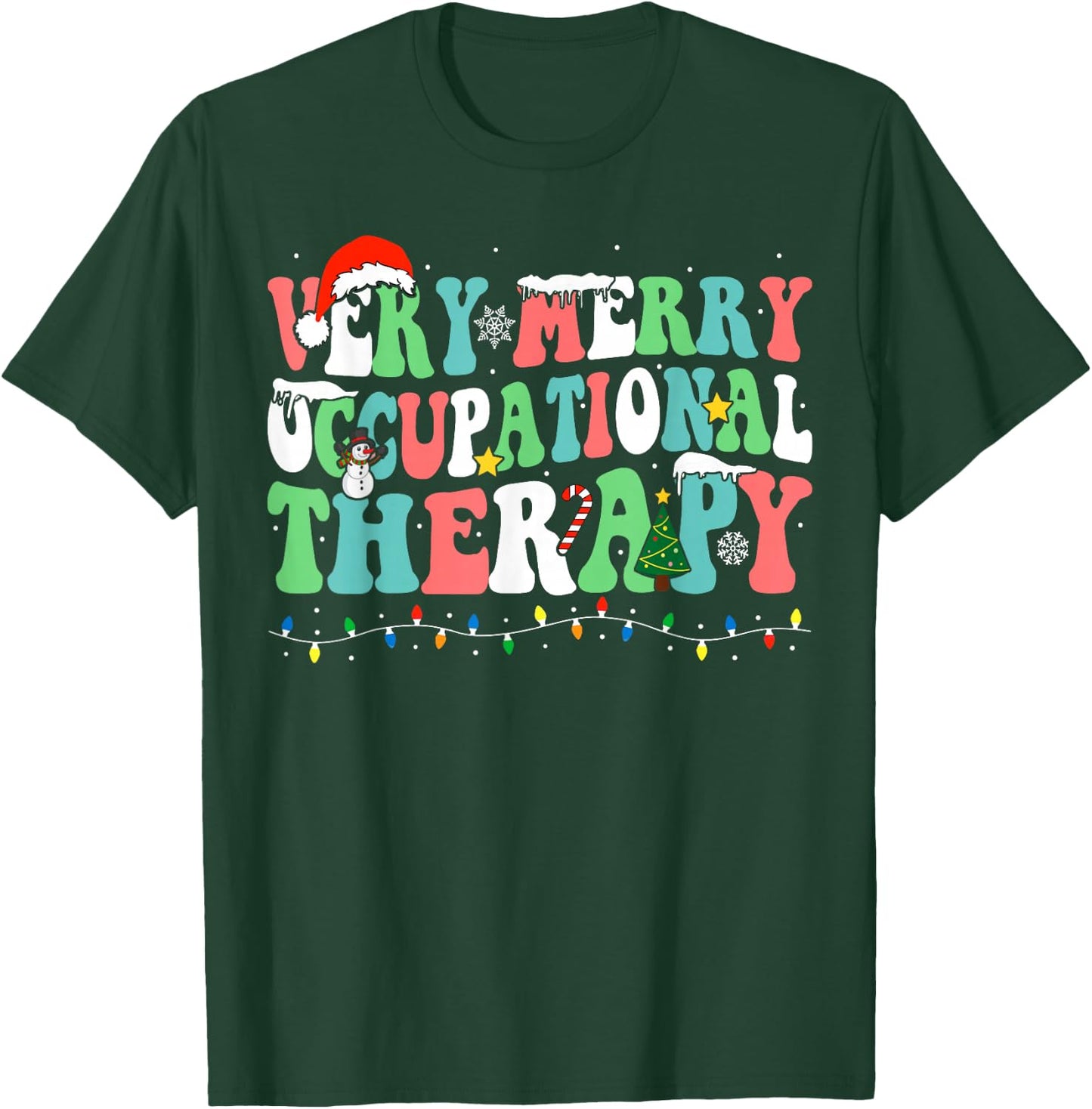 Very Merry Occupational Therapy Christmas OT Squad Christmas T-Shirt - T-Shirt | Forest