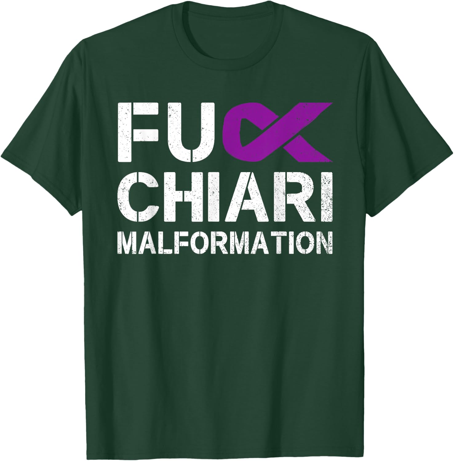 Fuck Chiari Malformation Awareness Purple Ribbon Warrior T-Shirt - T-Shirt | Forest