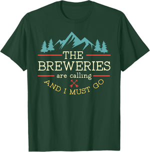 Vintage Beer Breweries are Calling and I Must Go Craft Beer Small T-Shirt - T-Shirt | Forest