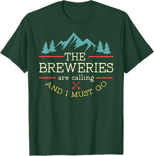 Vintage Beer Breweries are Calling and I Must Go Craft Beer Small T-Shirt - T-Shirt | Forest