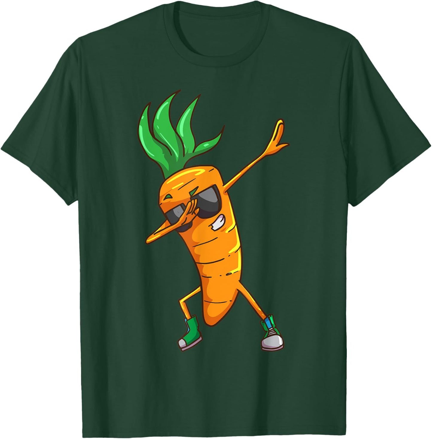 Vegan Carrot Dabbing Vegetable T-Shirt - T-Shirt | Forest