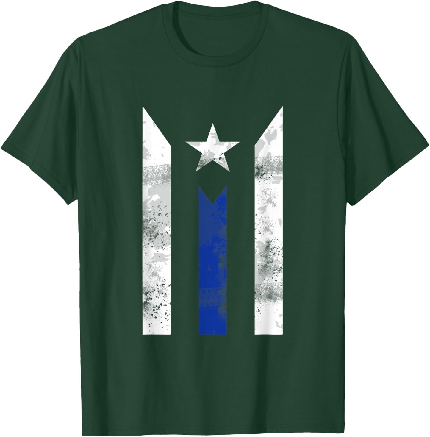 Thin Blue Line Puerto Rican Police Puerto Rico Flag Gift T-Shirt - T-Shirt | Forest