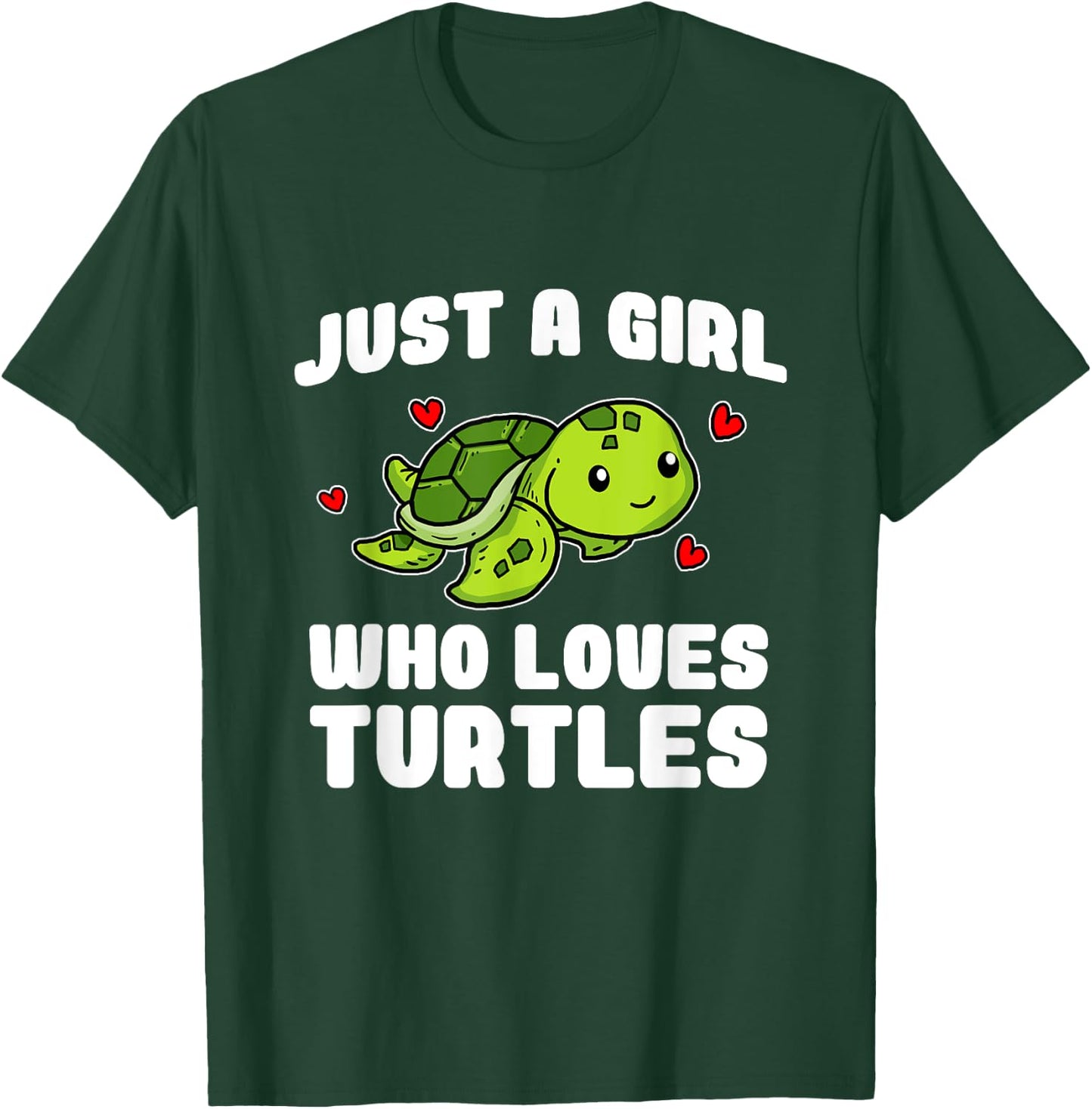 Just A Girl Who Loves Turtles Funny Turtle Costume T-Shirt - T-Shirt | Forest