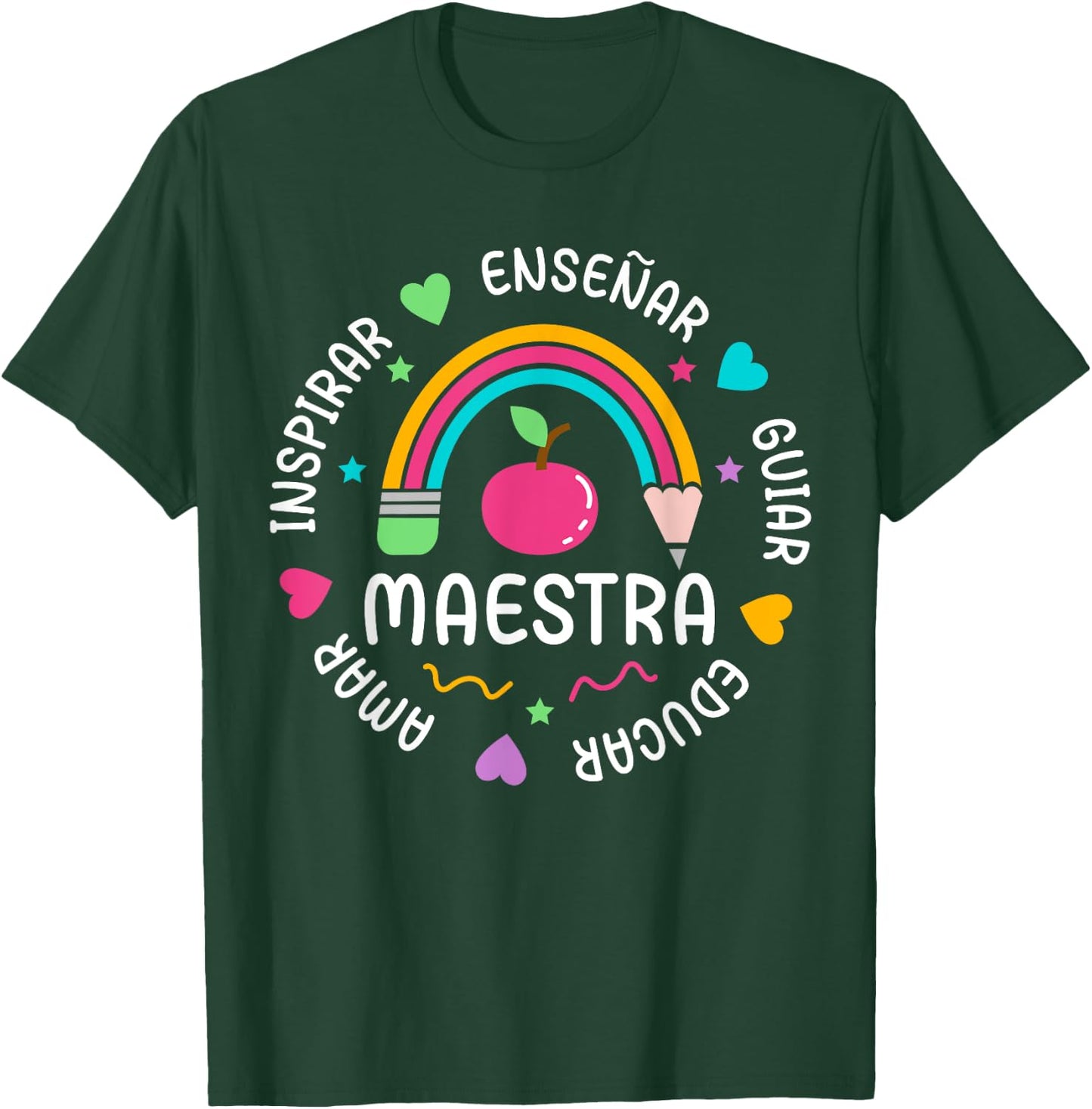 Maestra De Español Appreciation Spanish Teacher T-Shirt - T-Shirt | Forest